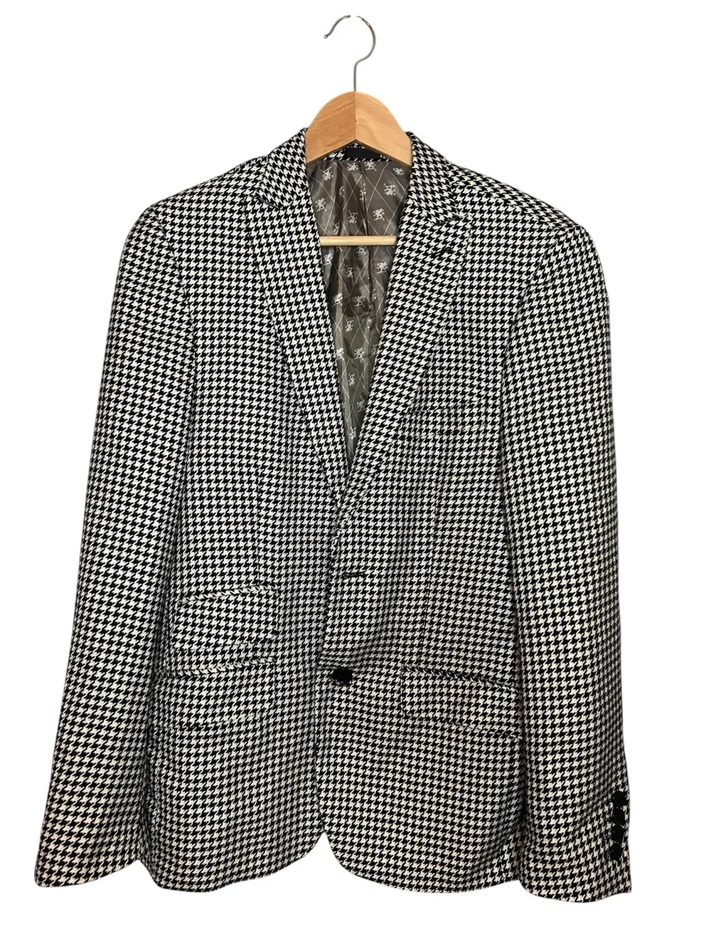 Stacy Adams Black & White Houndstooth Sport Coat